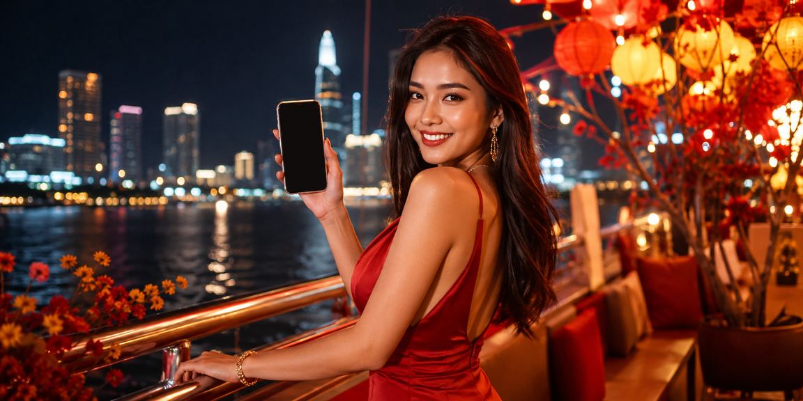 Cảnh lễ hội xổ số và giải trí đặc sắc tại TP. Hồ Chí Minh buổi tối